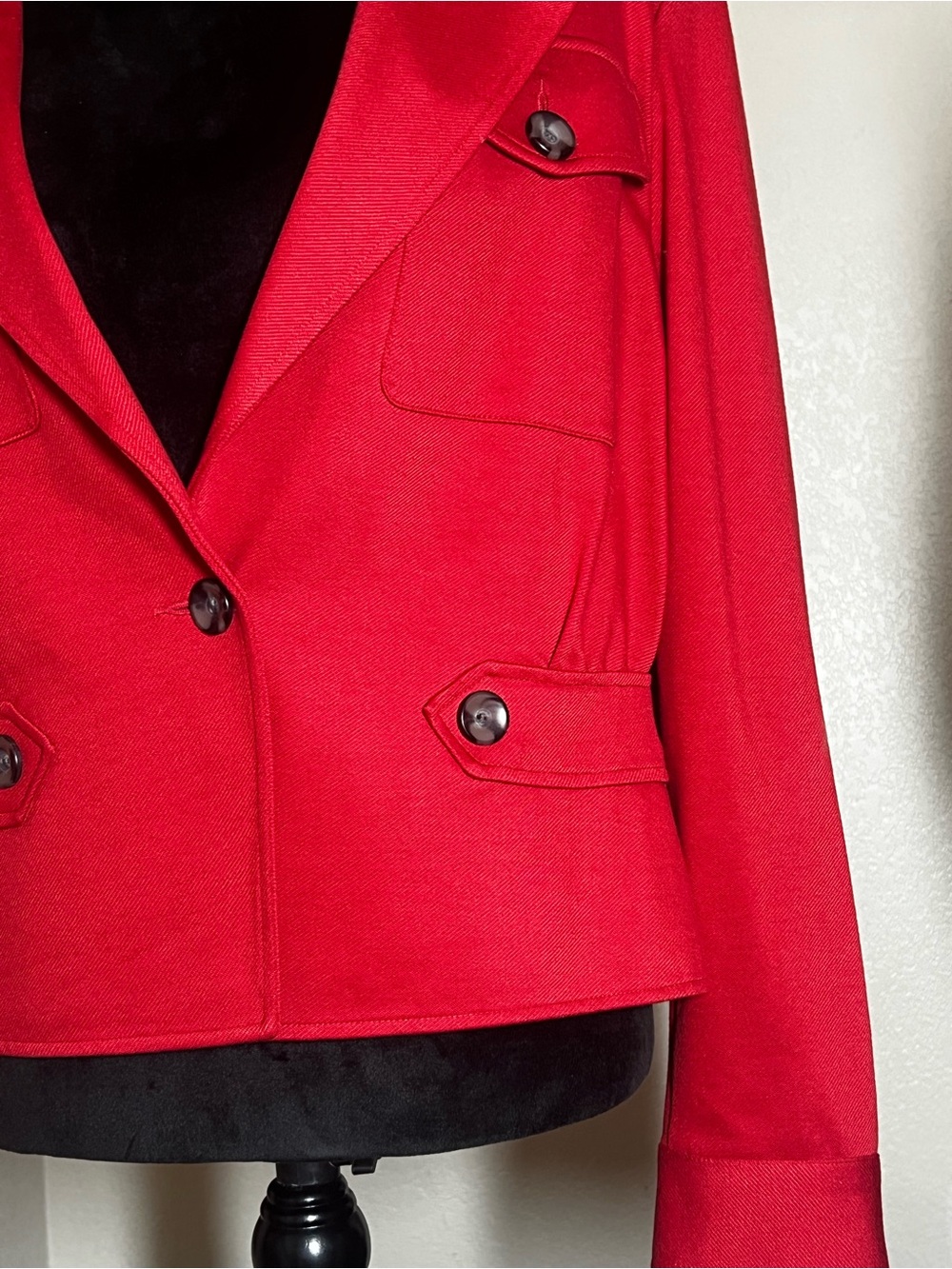 CAbi Red Women's Tailored Button-Front Jacket, sz 12 - Picture 6 of 6